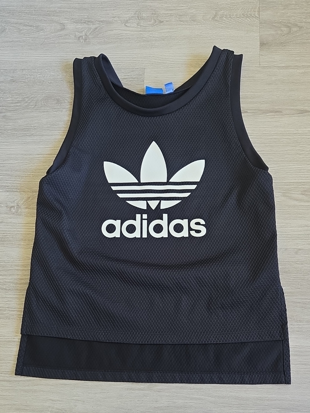 adidas Black Tank Top with White Trefoil Logo